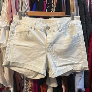 American Eagle White Denim Shorts - Stretch with some distressing - size 12